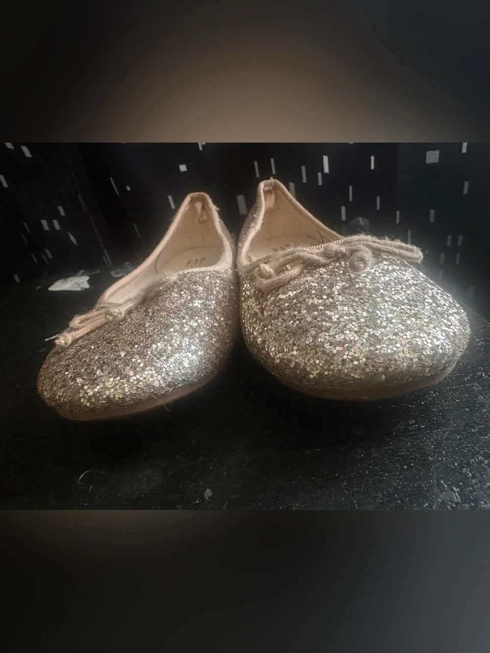 GAP Kids Glitter Ballet Flats - Pink Gold